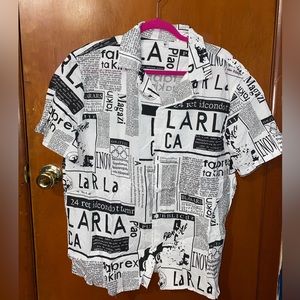 Male printed button down shirt